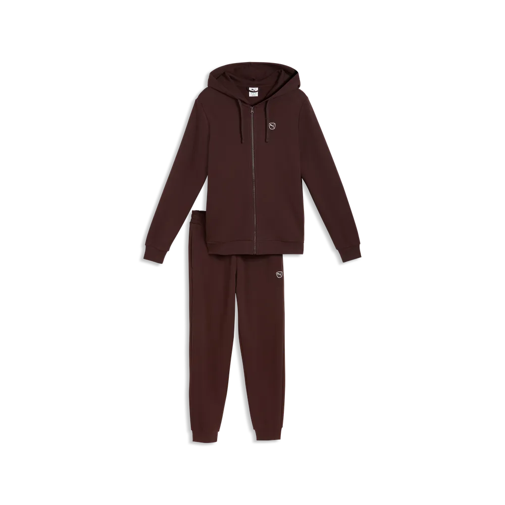 Puma tuta sportiva da uomo con cappuccio Essential Elevated Suit FL 695216-33 cioccolato