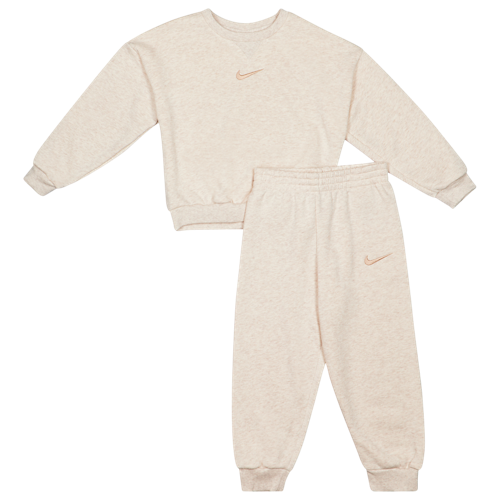 Nike tuta da bimbo in cotone felpato con felpa girocollo Essential 56M188-W67 avorio