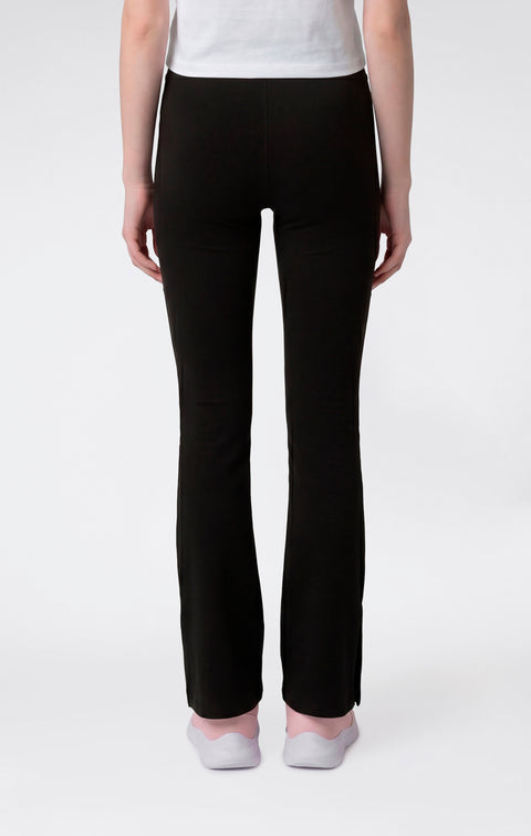 Champion pantalone sportivo Flare da ragazza in cotone elasticizzato 405418-KK001 nero