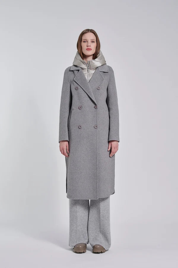 Bomboogie Cappotto da donna in lana e nylon Copenaghen CW9147TWLA6 529 grigio