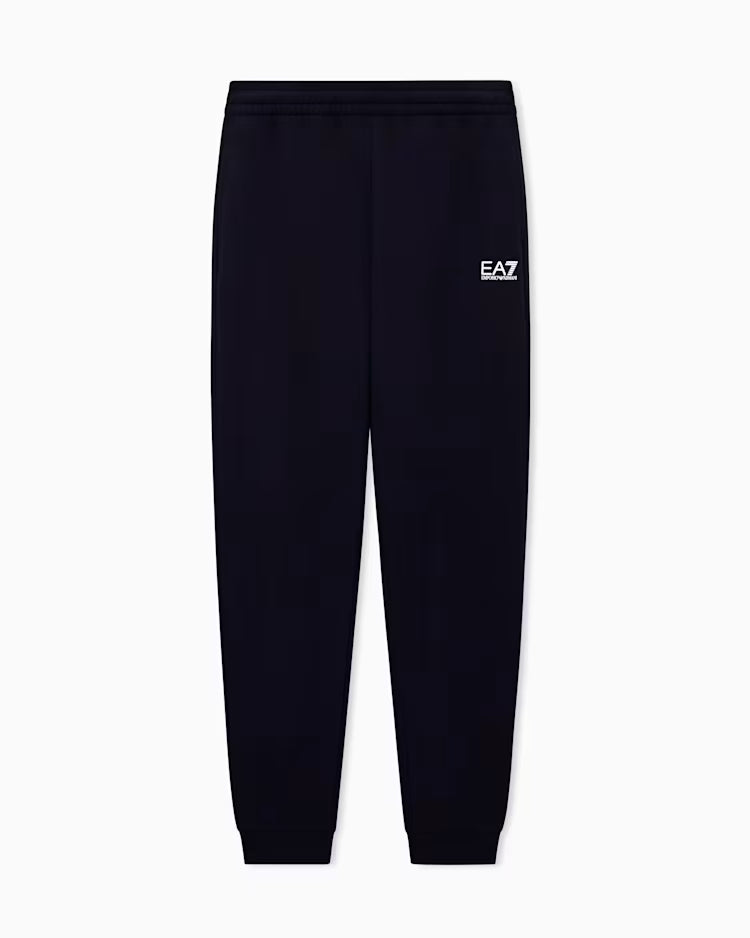 EA7 ARMANI Pantalone sportivo da uomo Jogger cotone con coulisse e fondo a costine Core Identity 8NPP64 PJVTZ 1200 nero