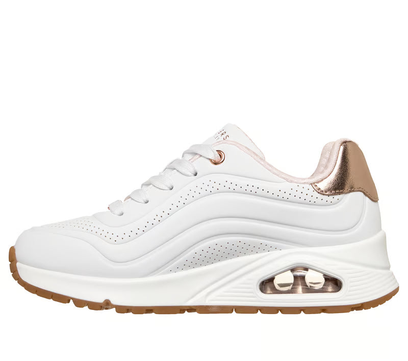Skechers scarpa sneakers junior Uno Gen 1 Shimmer Wave 310286L/WHT bianca