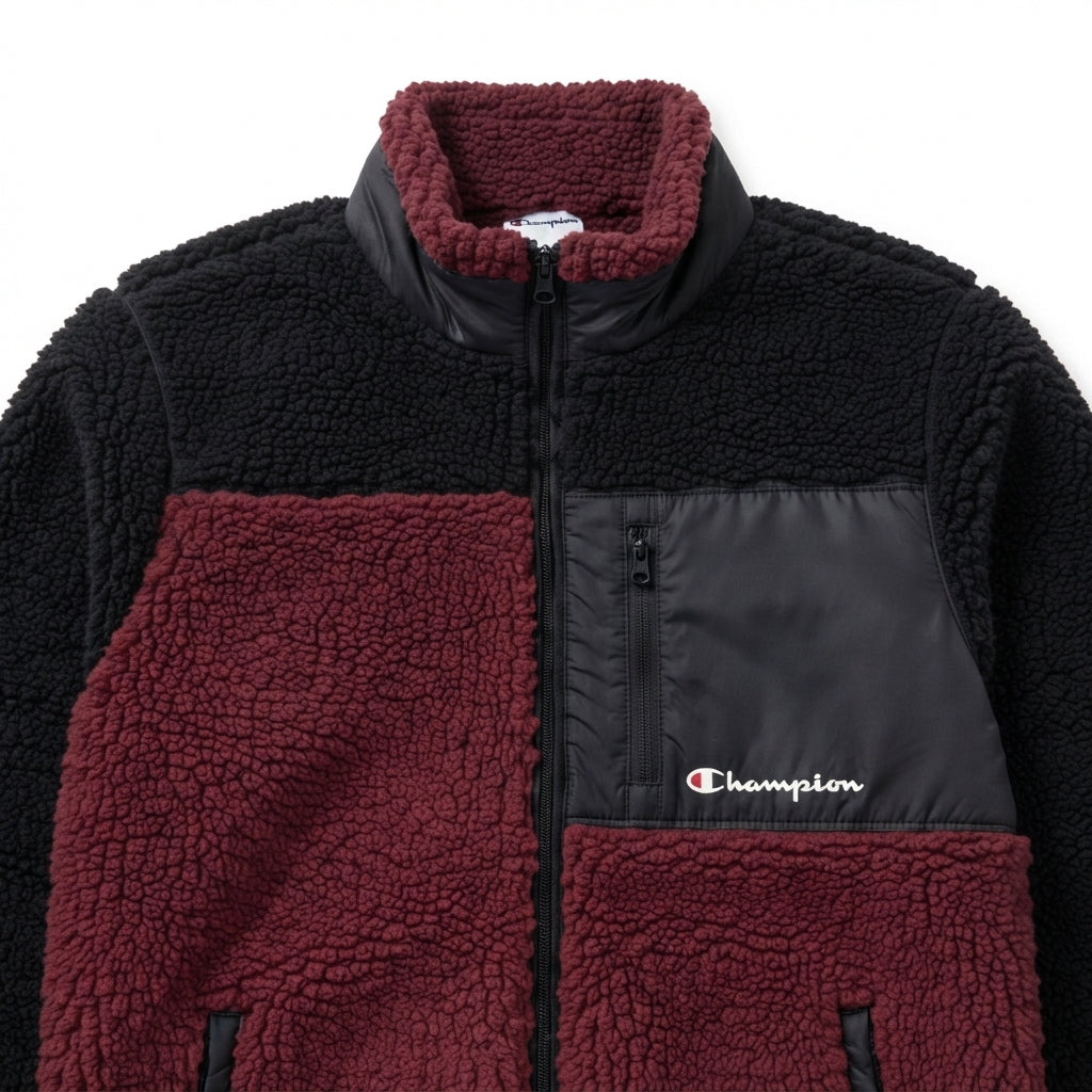 Champion Giacca Polar Teddy con Zip Intera da Bambino 307273 RS508 rosso scuro