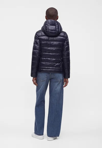 Blauer piumino donna con cappuccio 26WBLDC02070-006648 888 blu