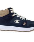 Champion scarpa sneakers alta da ragazzo Rebound Mid Winterized S32719 BS501 blu-bianco-beige
