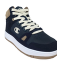 Champion scarpa sneakers alta da ragazzo Rebound Mid Winterized S32719 BS501 blu-bianco-beige