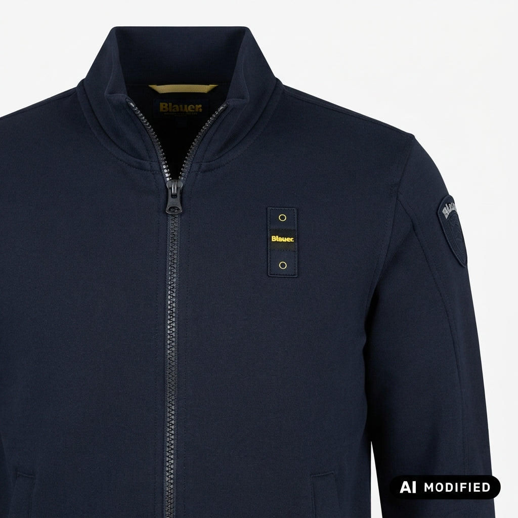 Blauer felpa con cerniera intera da uomo City 26WBLUF01315-007693 888 blu