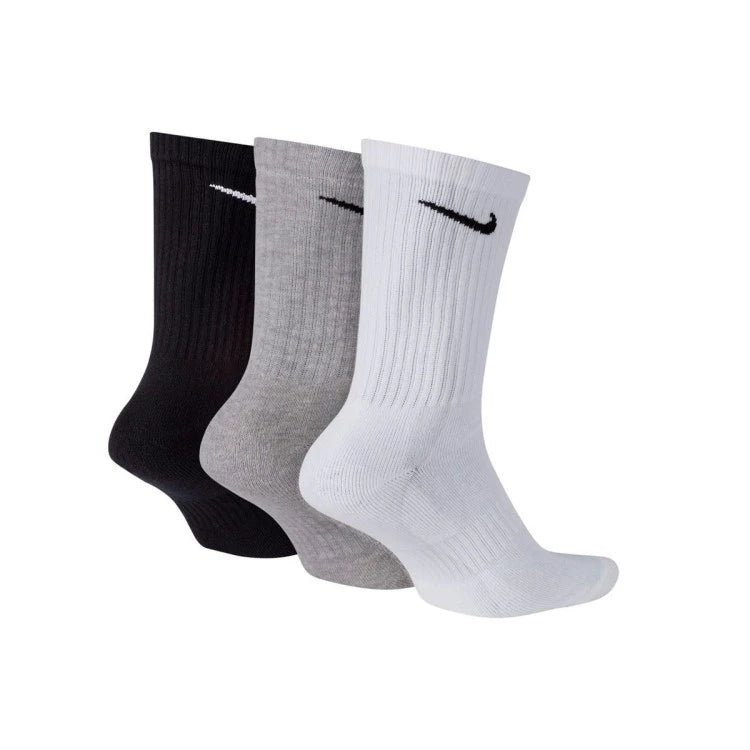Nike Everyday Cushioned SX7664-964 Unisex Bianco Nero Grigio - Calze 3 Paia