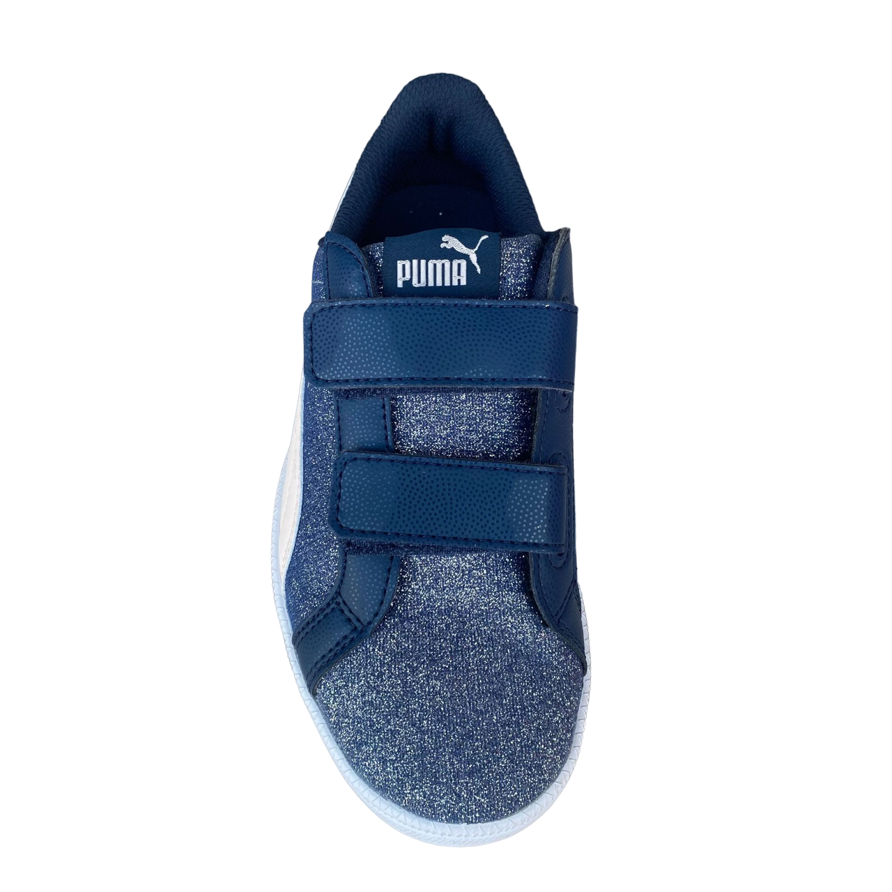 Puma scarpa sneakers da ragazza con strappo Smash glitterata V PS 362956 04 blu