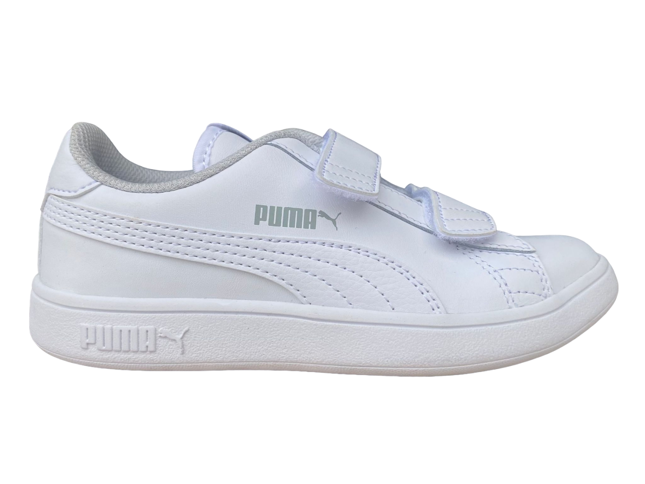 Puma sneakers unisex da bambino con strappo Smash v2 L V Ps 365173 02 bianco