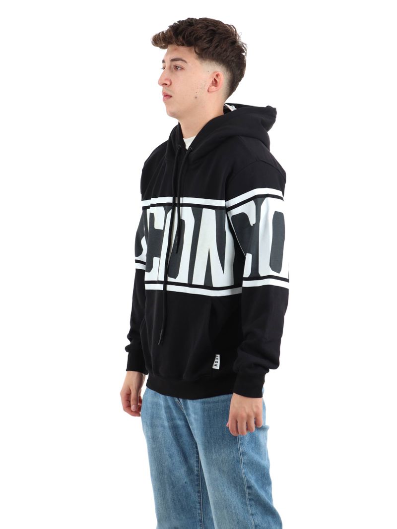 Icon felpa con cappuccio da uomo Stripe IUF053 nero