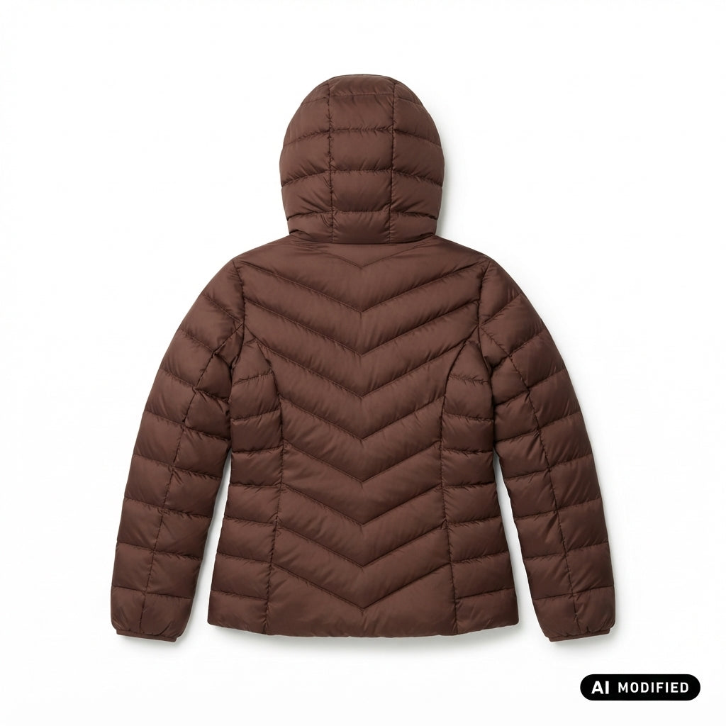 EA7 Armani giubbotto da donna con cappuccio 7W001502 AF16413 U6068 cioccolato