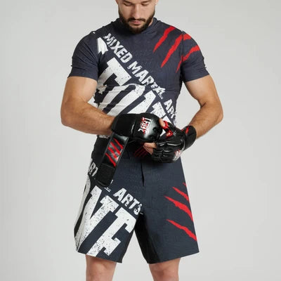 Leone pantaloncino sportivo da uomo PRIMAL INSTINCT MMA shorts AB945 nero