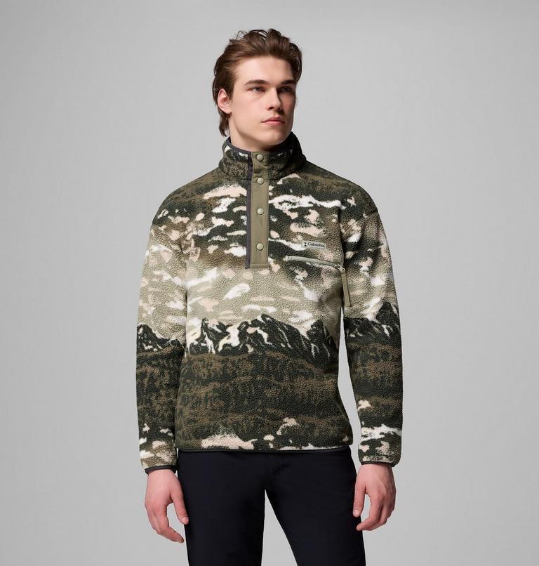 Columbia  PILE da uomo HELVETIA™ II PRINTED HALF SNAP FLEECE 2098461 349 verde