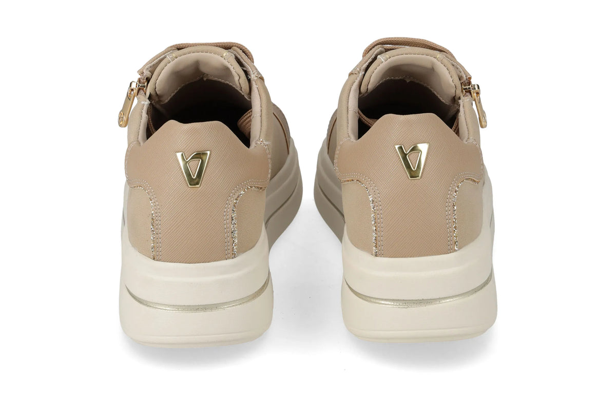 Valleverde scarpa sneakers donna con zeppa 35497 sabbia