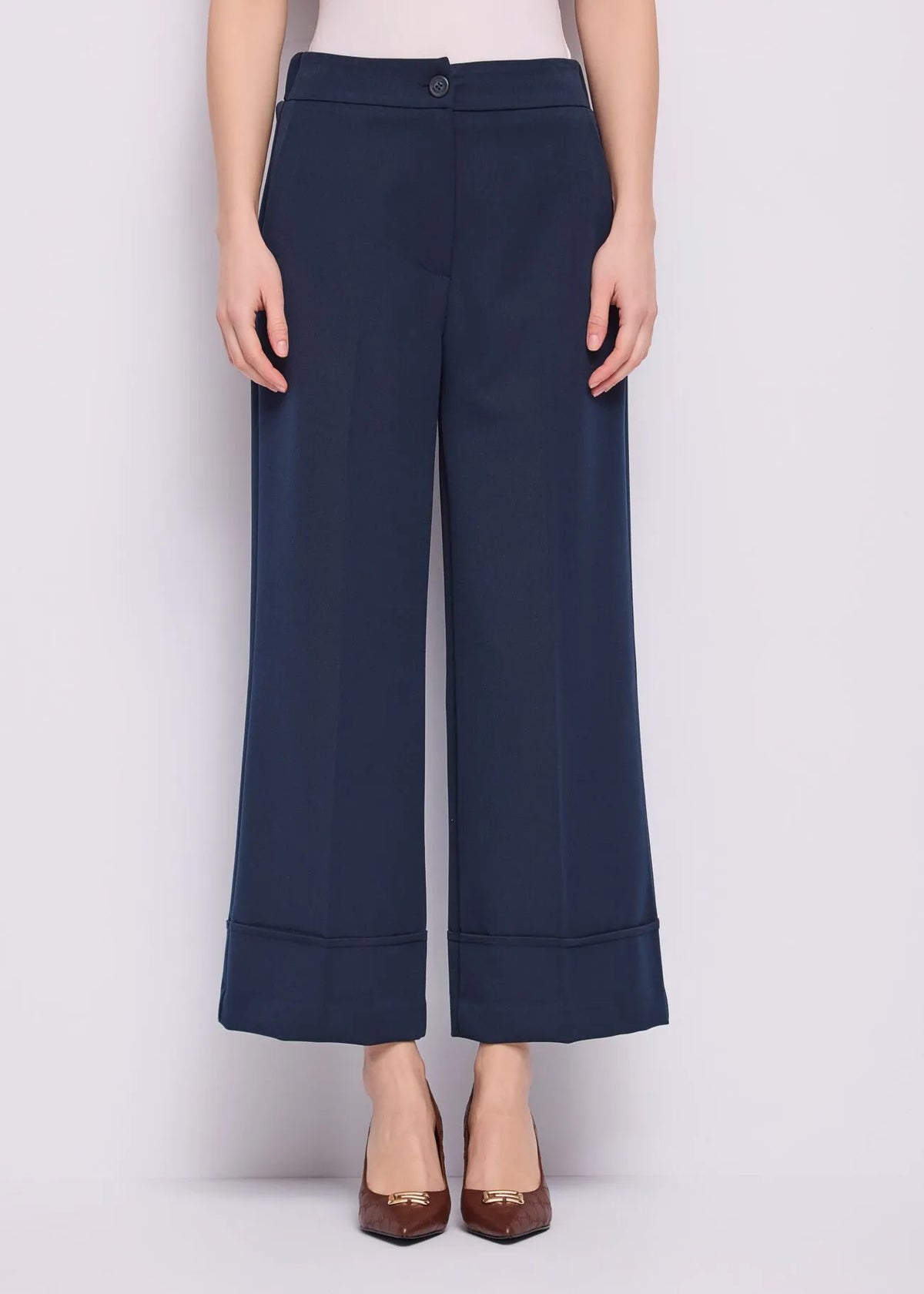 Gaudì Pantaloni cropped da donna con risvolto 621bd25027 2969 blu