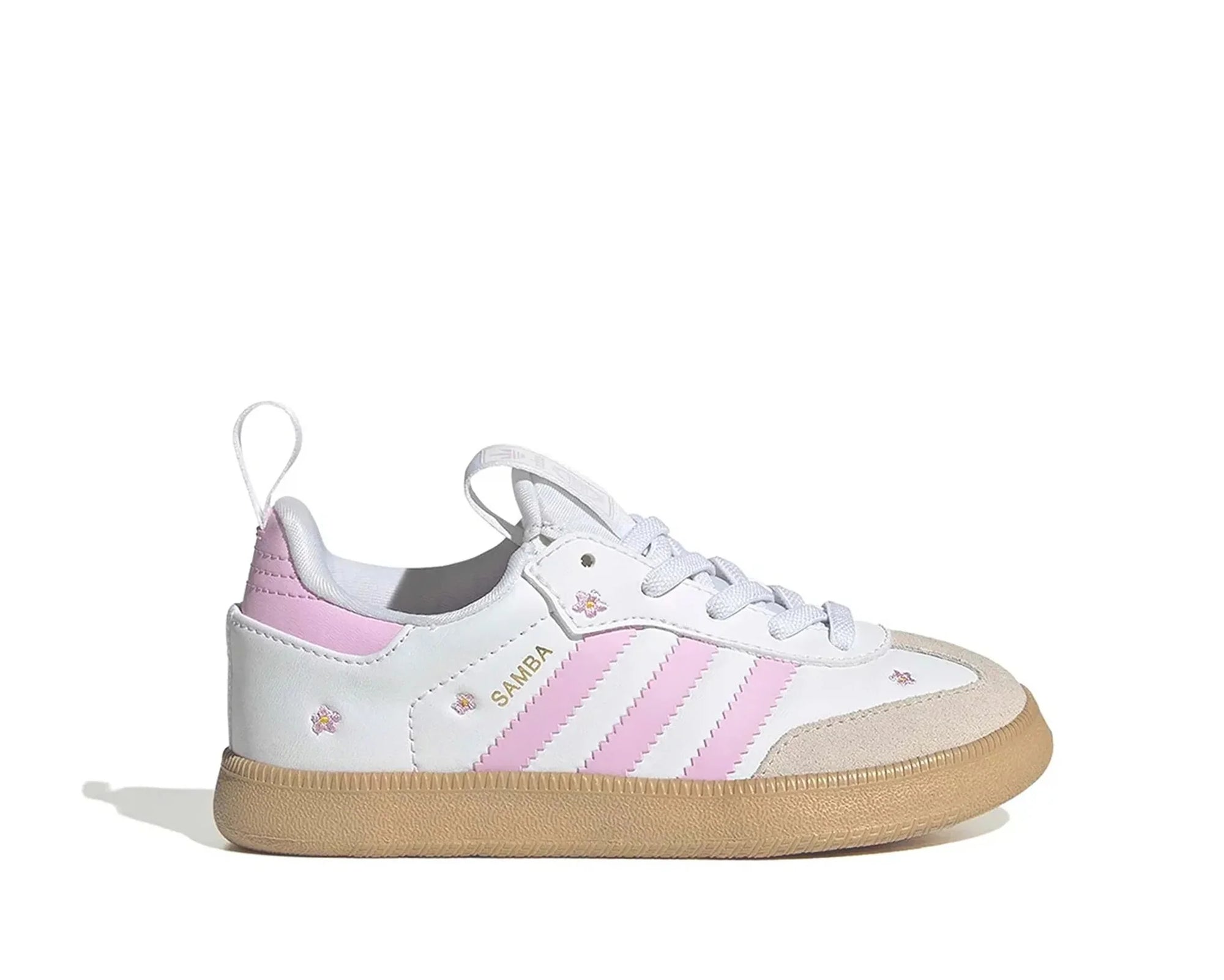 Adidas Original scarpa sneakers da ragazza Samba Quickon KK0457 Bianco-Rosa