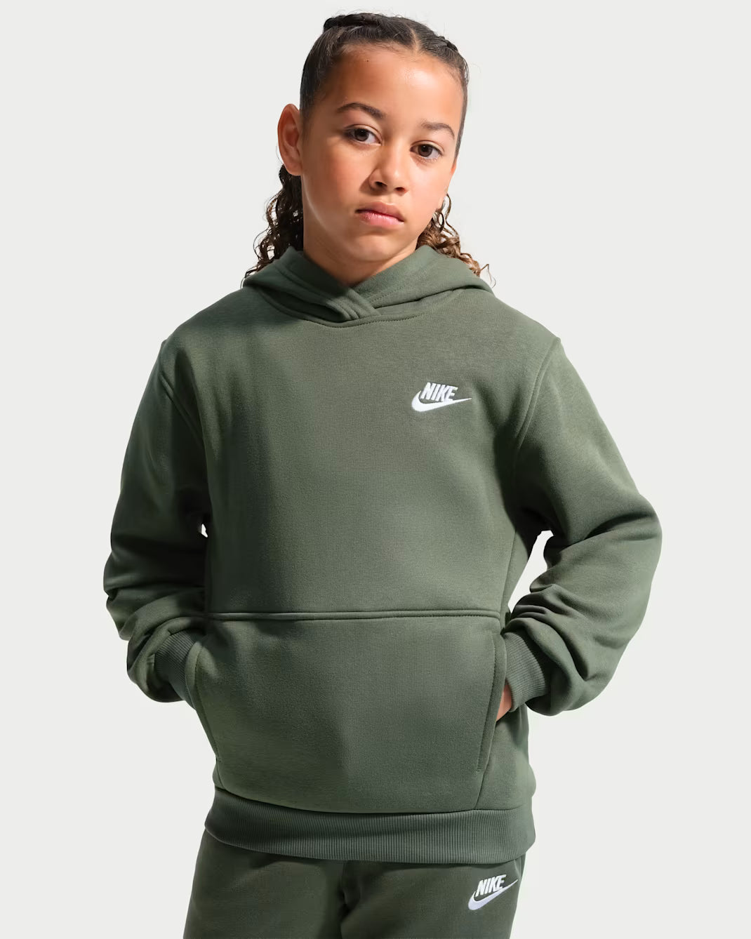 Nike Sportswear Club Fleece felpa co cappuccio junior FD3000-305 verde