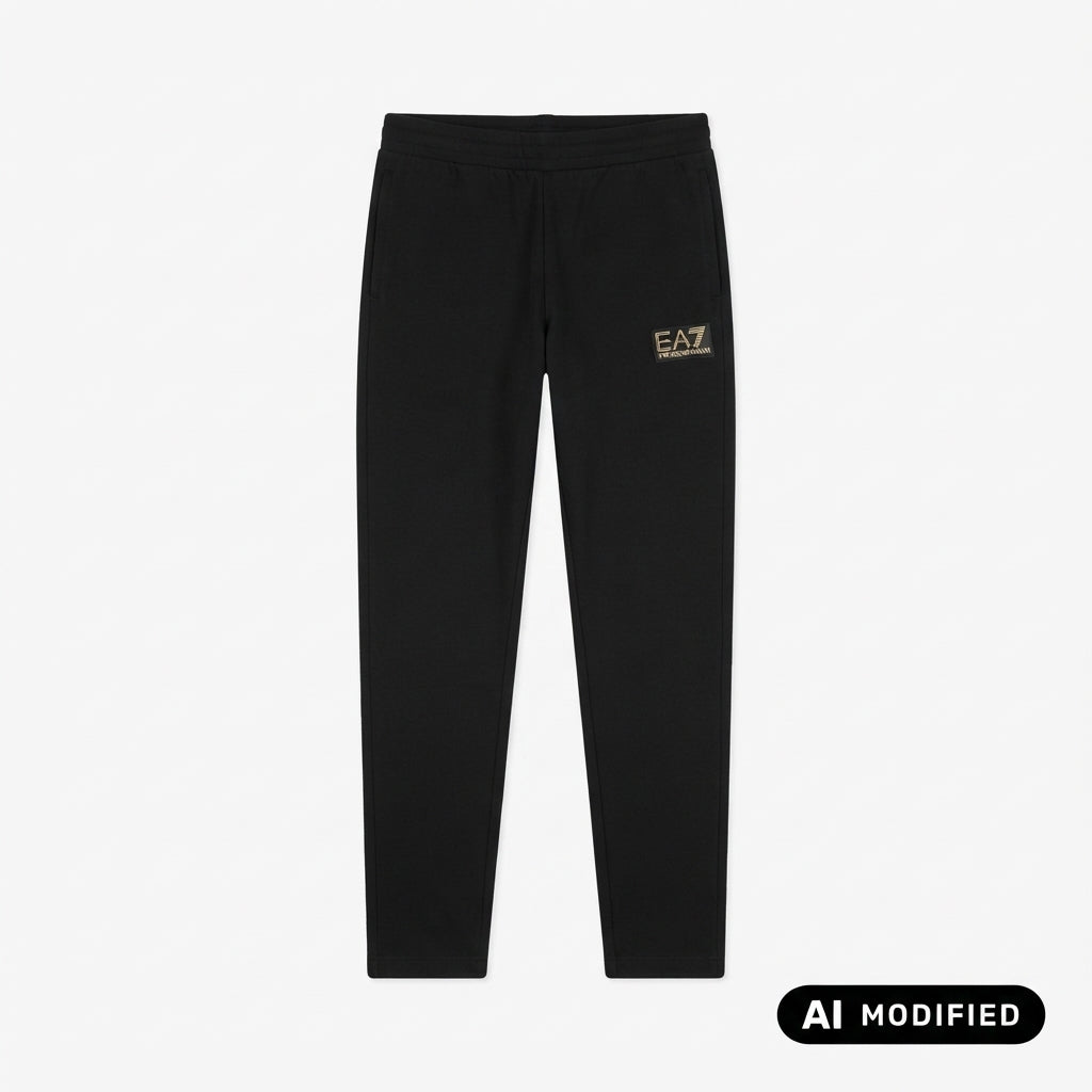 EA7 ARMANI Pantaloni Premium Label slim fit in jersey di viscosa uomo 7M002244 AF26240 UC001 nero