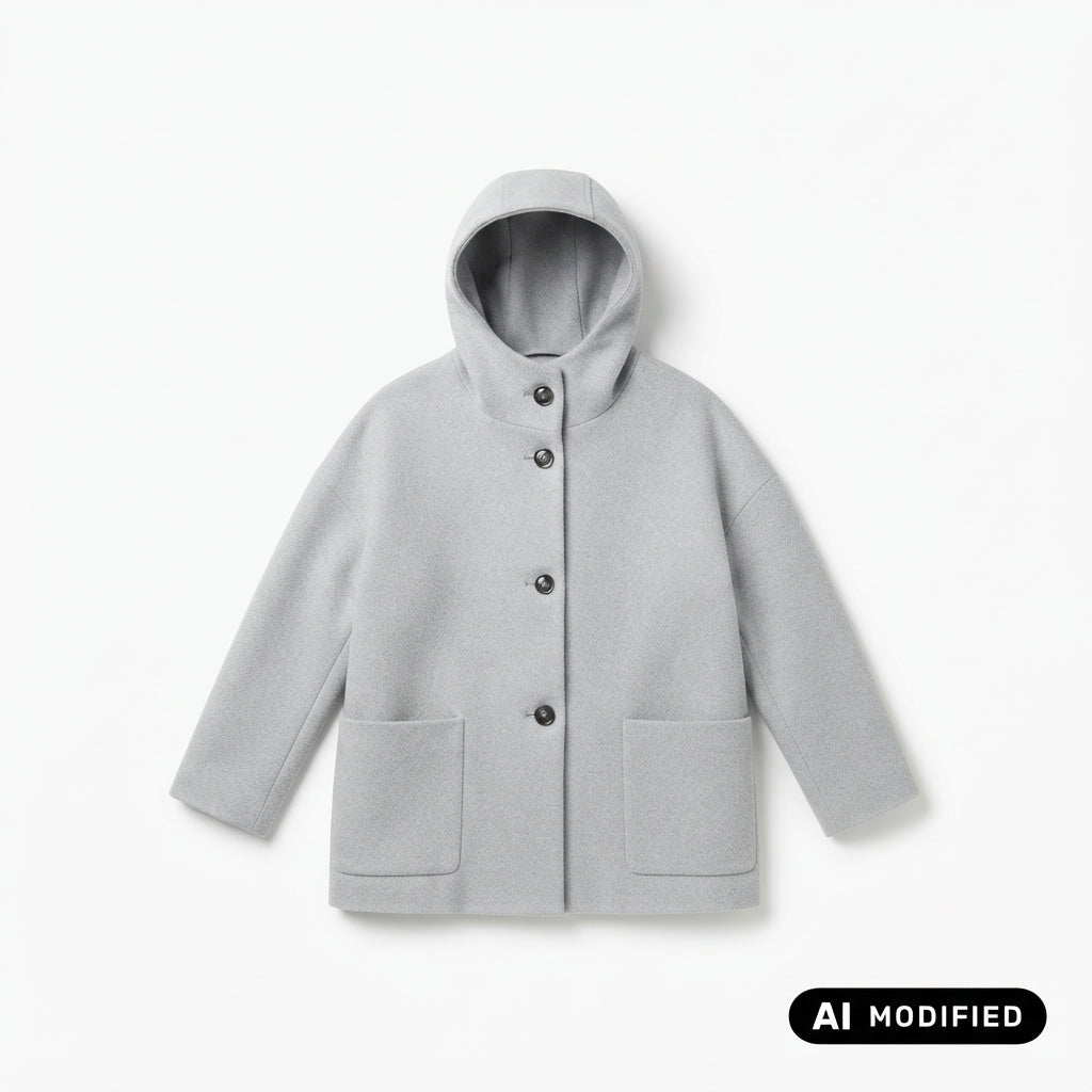 Griffai Cappotto donna con cappuccio DGF7360 grigio