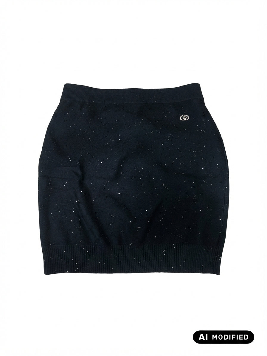 Yes Zee gonna in maglia da donna con paillette 1420 S104/IU00 0801 nero