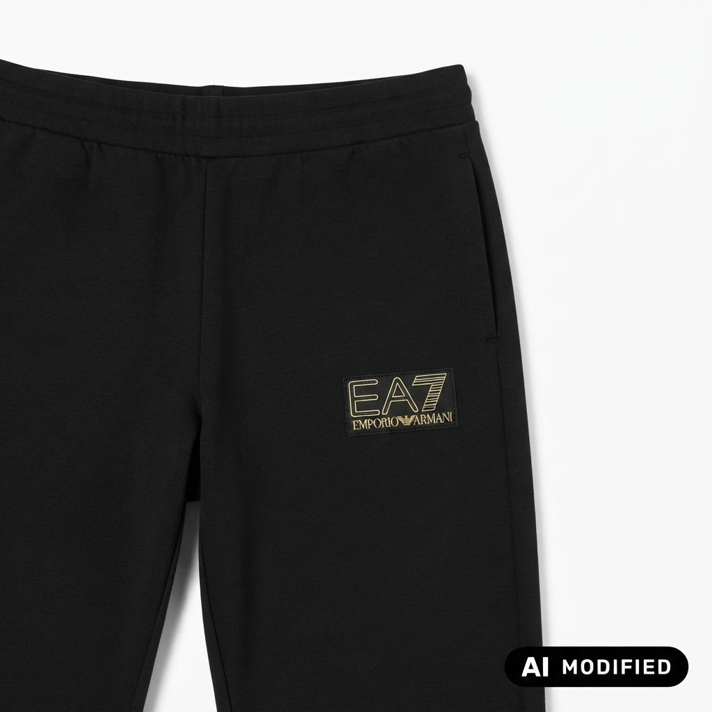 EA7 ARMANI Pantaloni Premium Label slim fit in jersey di viscosa uomo 7M002244 AF26240 UC001 nero