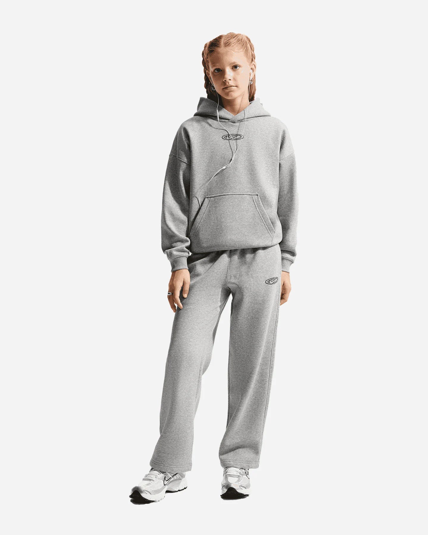 Nike Felpa  oversize junior con cappuccio Sportswear Club Fleece Back Print IO1683-063 grigia