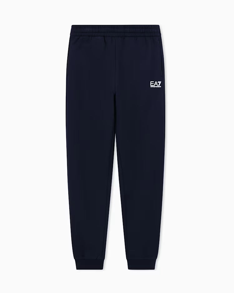 EA7 ARMANI Pantalone sportivo da uomo Jogger cotone con coulisse e fondo a costine Core Identity 8NPP64 PJVTZ 1562 blu