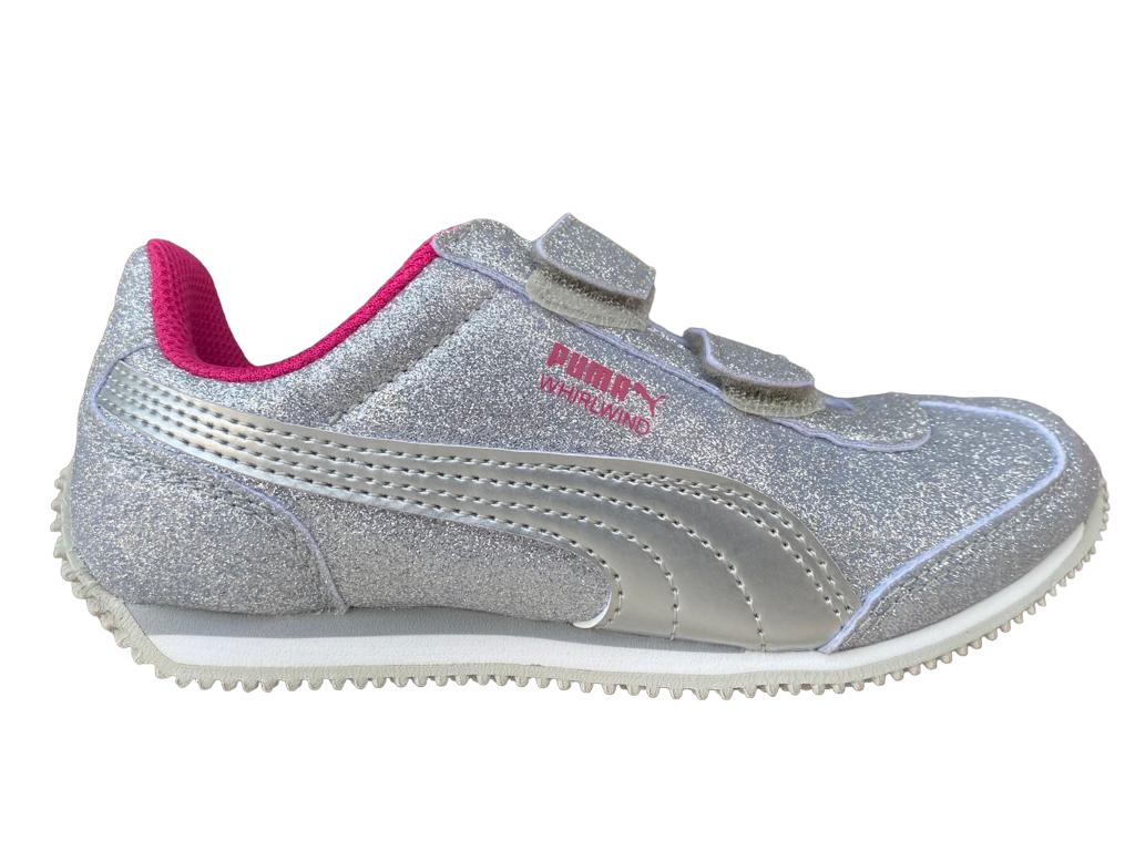 Puma sneakers da bambina con velcro Whirlwind Glitz V PS 363973 12 silver