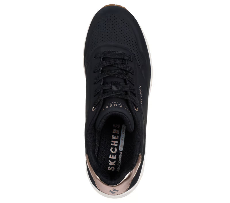 Skechers scarpe sneakers donna Uno Wedge - HI Steps 177520/BLK nero