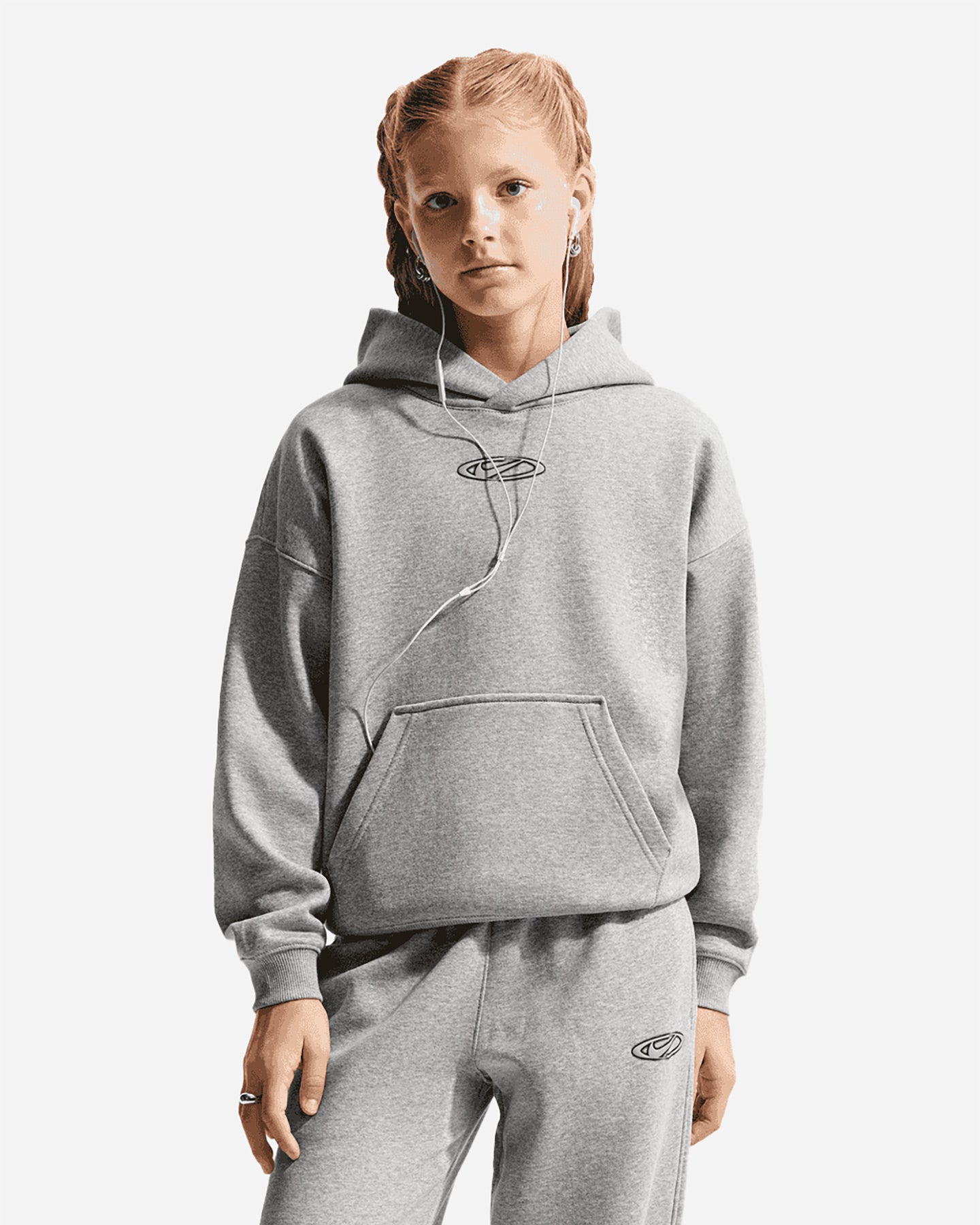 Nike Felpa  oversize junior con cappuccio Sportswear Club Fleece Back Print IO1683-063 grigia