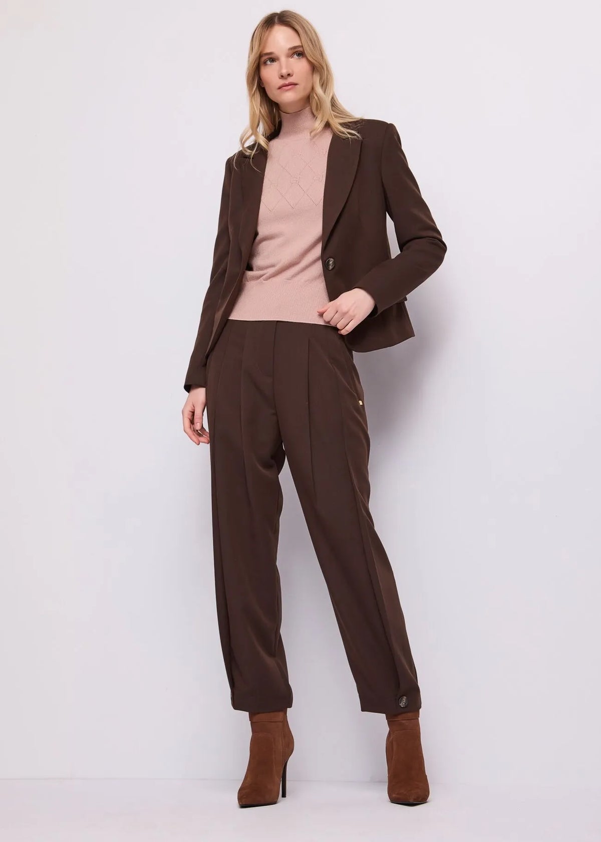 Gaudì Blazer da donna in viscosa elasticizzata 621BD35036 3339 marrone