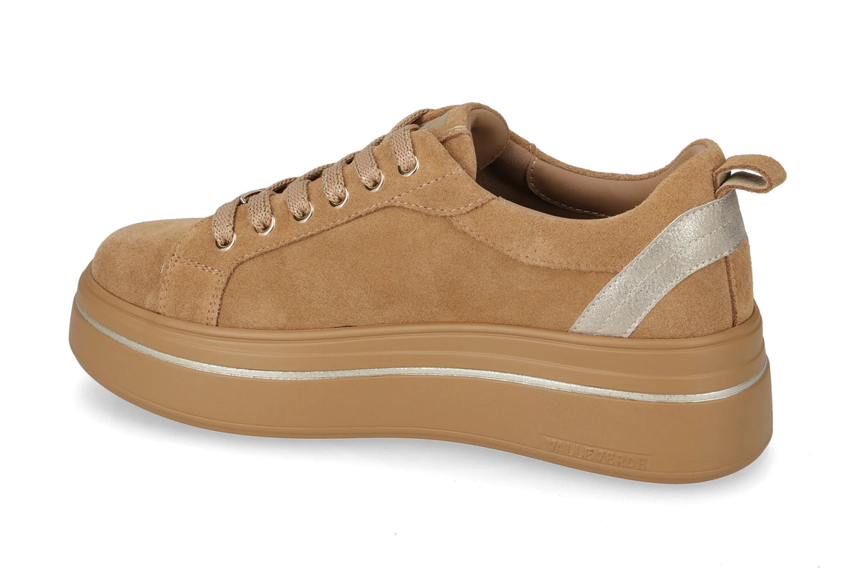 Valleverde scarpa sneakers con zeppa V35451 avana