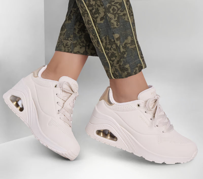 Skechers scarpe sneakers donna Uno Wedge - HI Steps 177520/OFWT bianco latte