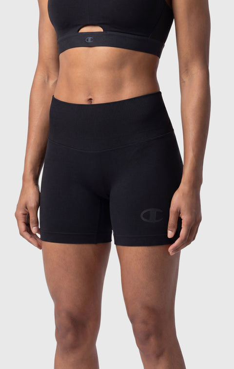Champion Pantaloncino 119094-KK001 Donna Nero - Allenamento Seamless