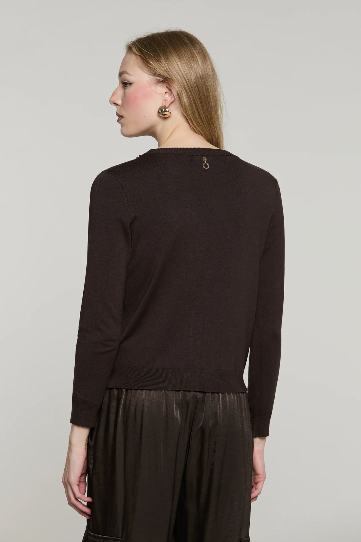 Relish Cardigan CHAINSY manica 7/8 con patte più profili catena RDA2602054003 cioccolato