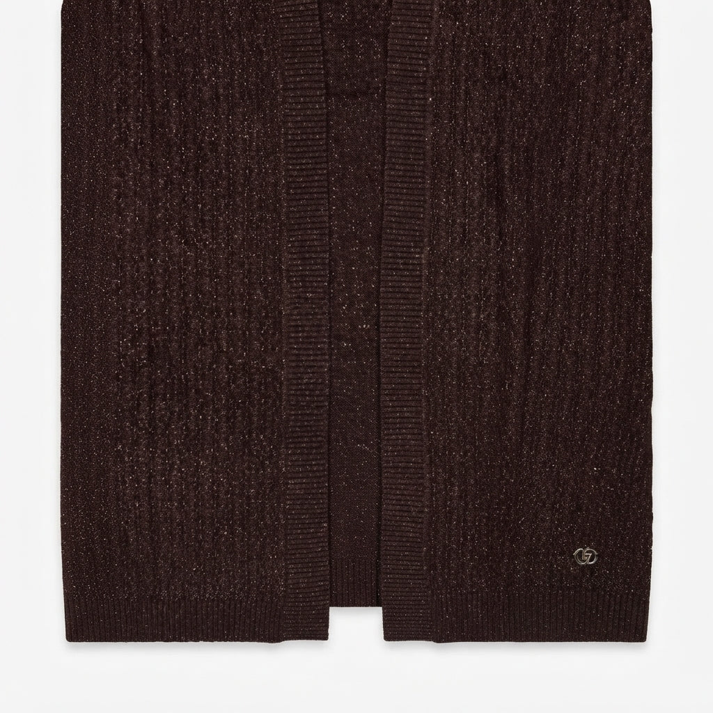 Yes Zee maglia cardigan glitter lungo 1370 O070 IL00 0232 marrone
