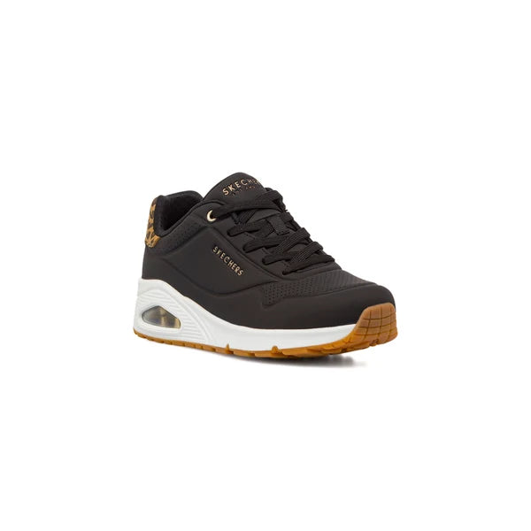 Skechers scarpa sneakers da donna Uno Jungke Nite 177093/BKLD nero-leopaardo
