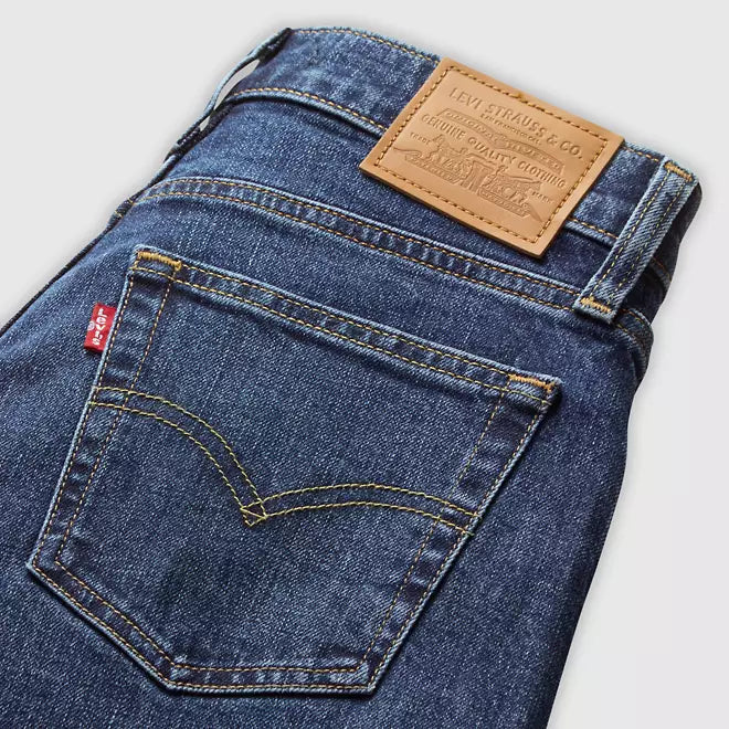 Levi's pantalone jeans da donna 728 a vita alta con gamba ampia blu
