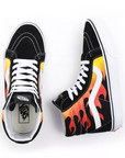 Vans Scarpa sneakers per uomo e donna con fantasia fiammata Sk-8Hi Reissue Flame VN0A2XSBPHN1 nero-bianco-fiamme