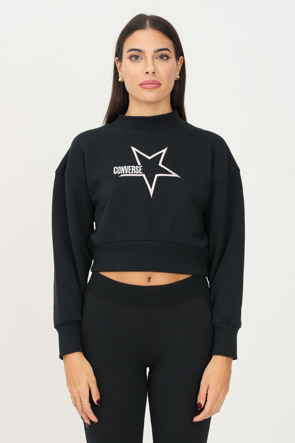 Converse Sweatshirt Cropped Crew 10023328-A01 black