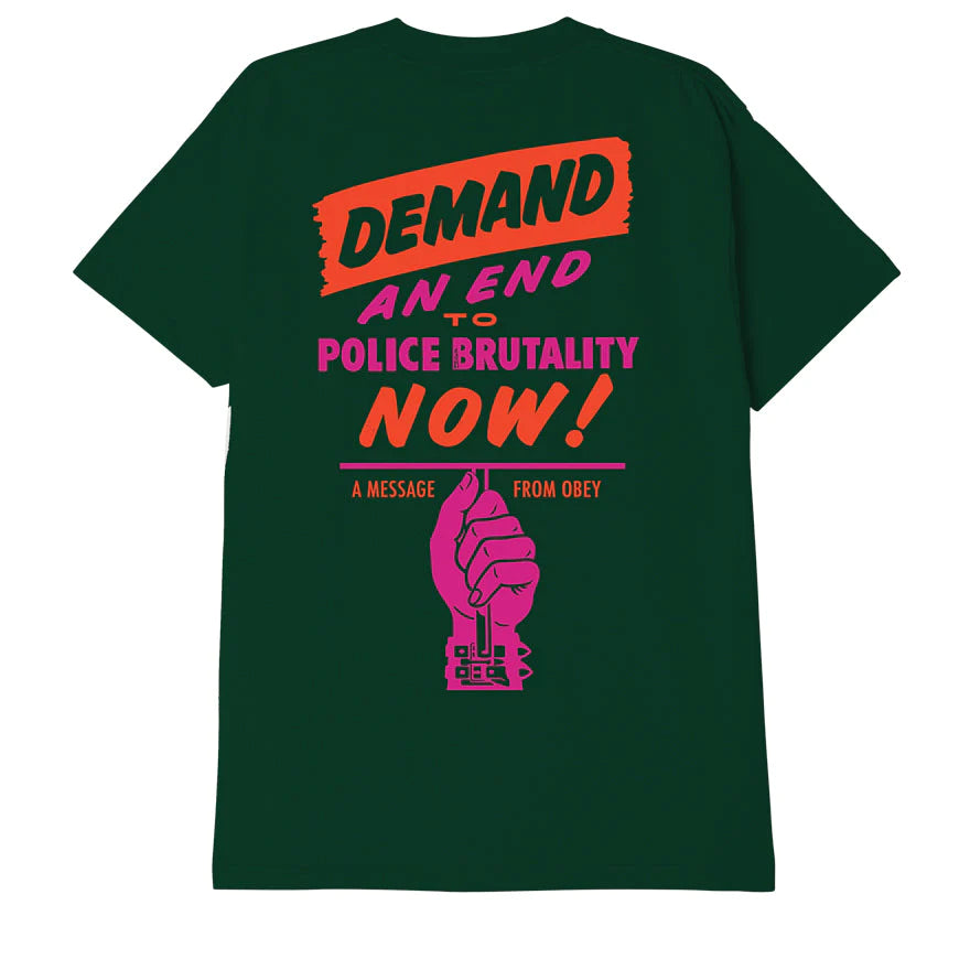 Obey T-Shirt manica corta End Police Brutality 165263408 forest