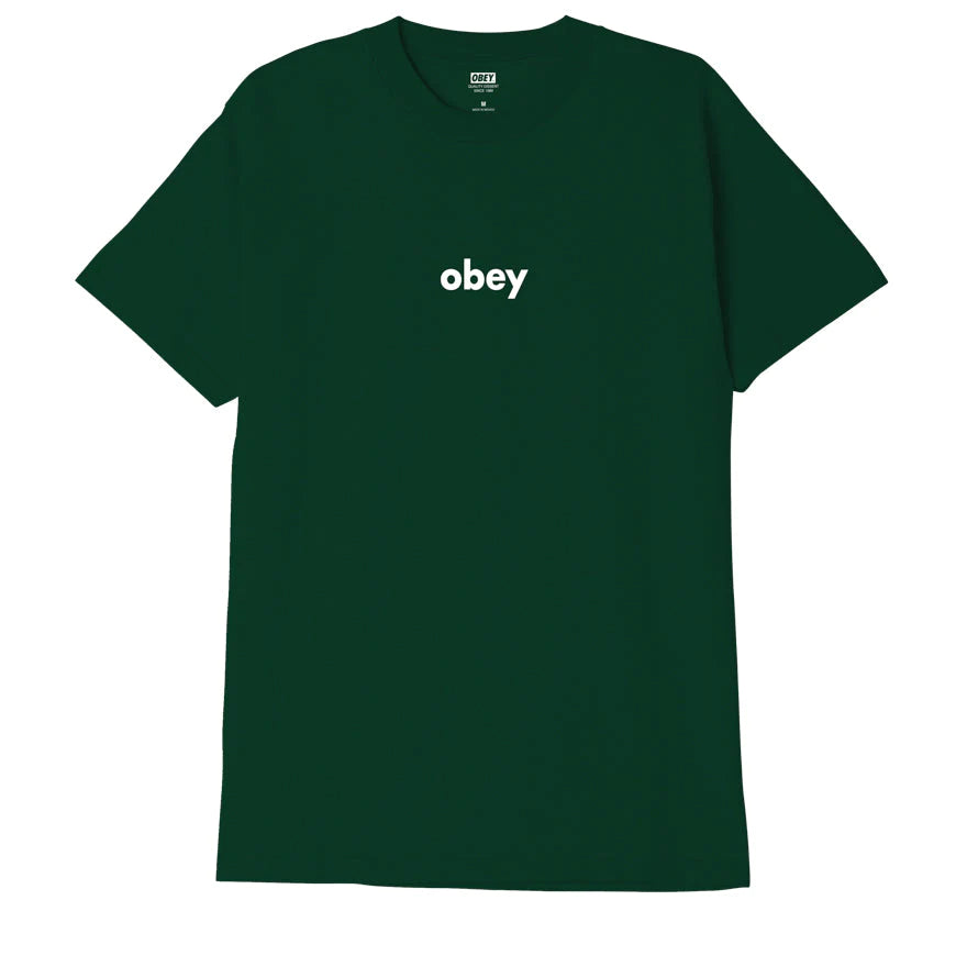 Obey maglietta manica corta da uomo Lower Case II Classic 165263411 verde foresta