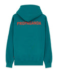 Propaganda Felpa con cappuccio e tasca a marsupio Logo Hoodie 22FWPRFE805-41 petrol