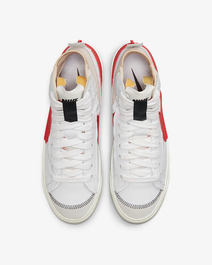 Nike scarpa sneakers unisex da adulto Blazer Mid &#39;77 Jumbo DD3111 102 bianco rosso