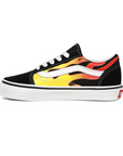 Vans scarpa sneakers da ragazzo Old Skool Flame VN0A5AOAXEY nero bianco fiamme