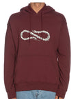 Propaganda Felpa Con Cappuccio XV Bones Hoodie 21FWPRFE559-14 bordeaux