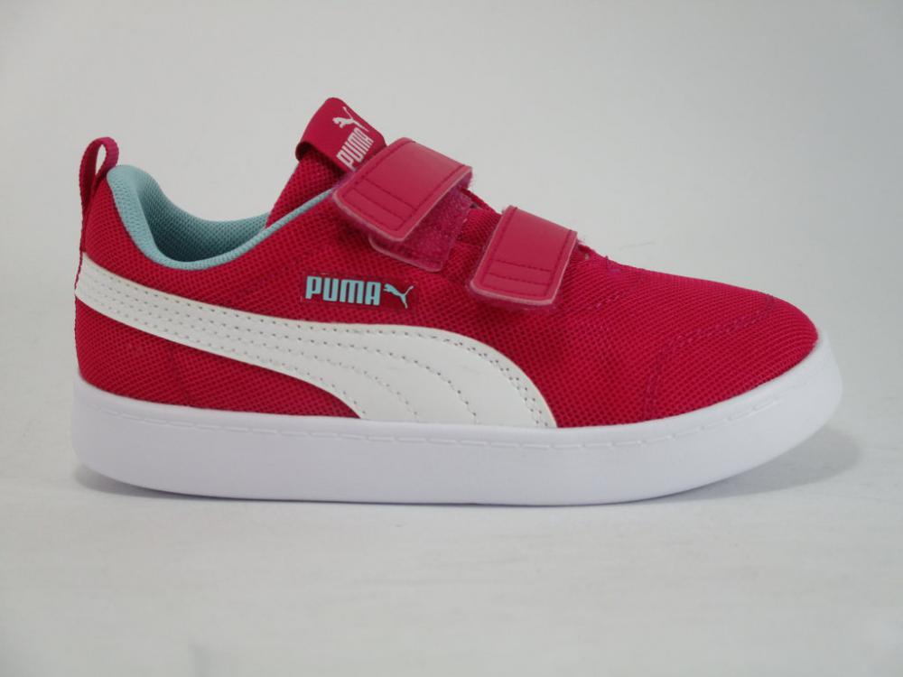 Puma scarpa sneakers in mesh da bambina con strappo Courtflex V2 371759 02 rosa