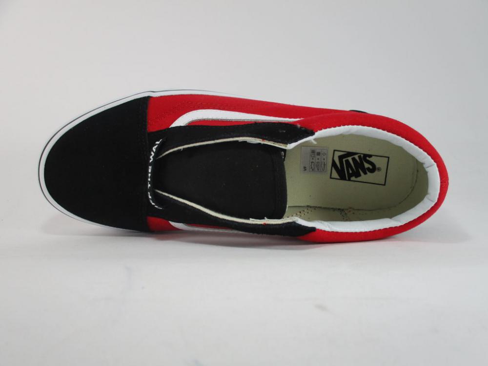 Vans scarpa sneakers da ragazzi Old Skool VN0A38HBVI71 nero-rosso-bianco