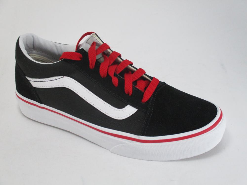 Vans scarpa sneakers da ragazzo Old Skool VN0A38HBORC nero-bianco-rosso